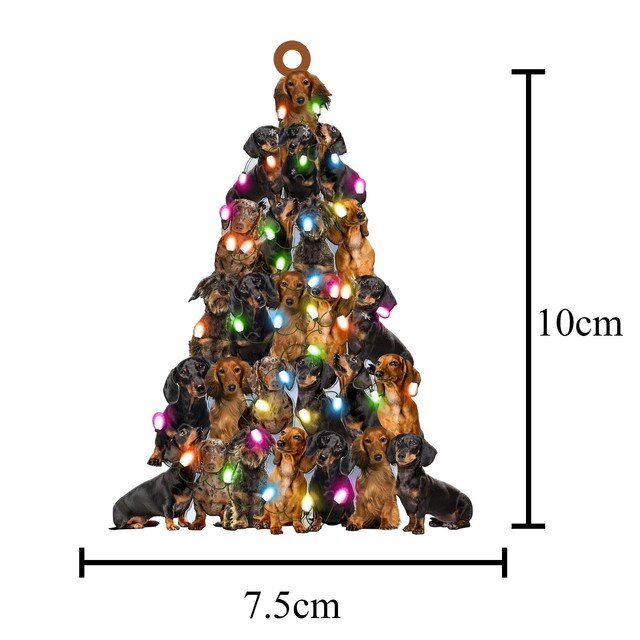 Drewniany Bożonarodzeniowy Wiszący Ornament Dekoracyjny w kształcie drzewa - Prezenty Świąteczne 2021 - Wianko - 39