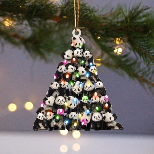 Drewniany Bożonarodzeniowy Wiszący Ornament Dekoracyjny w kształcie drzewa - Prezenty Świąteczne 2021 - Wianko - 66