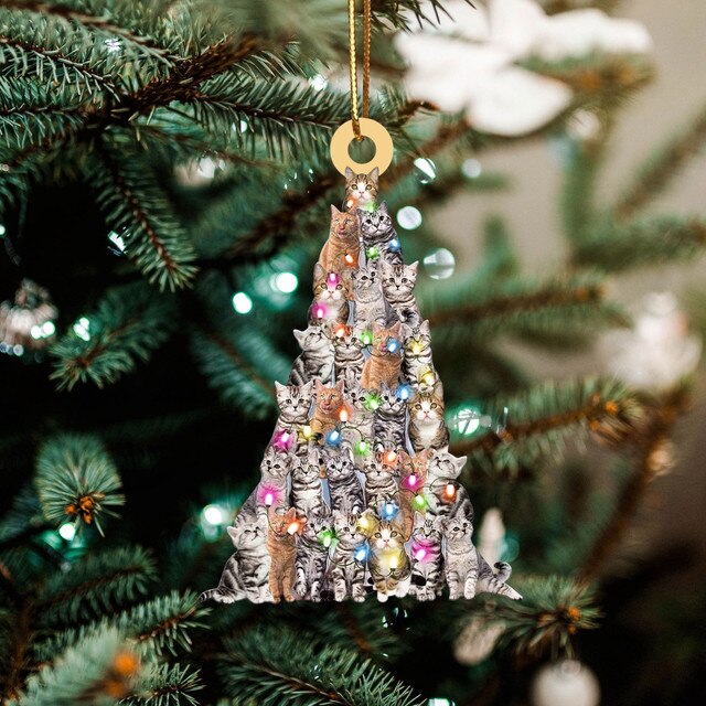 Drewniany Bożonarodzeniowy Wiszący Ornament Dekoracyjny w kształcie drzewa - Prezenty Świąteczne 2021 - Wianko - 55