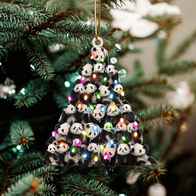 Drewniany Bożonarodzeniowy Wiszący Ornament Dekoracyjny w kształcie drzewa - Prezenty Świąteczne 2021 - Wianko - 62