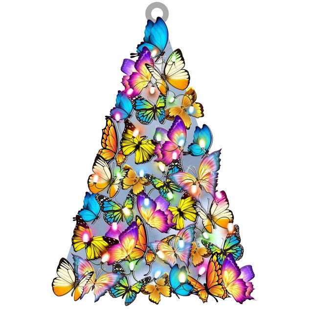 Drewniany Bożonarodzeniowy Wiszący Ornament Dekoracyjny w kształcie drzewa - Prezenty Świąteczne 2021 - Wianko - 6