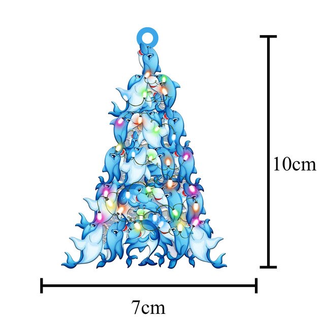 Drewniany Bożonarodzeniowy Wiszący Ornament Dekoracyjny w kształcie drzewa - Prezenty Świąteczne 2021 - Wianko - 25