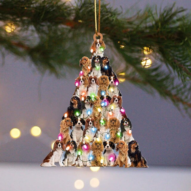 Drewniany Bożonarodzeniowy Wiszący Ornament Dekoracyjny w kształcie drzewa - Prezenty Świąteczne 2021 - Wianko - 24