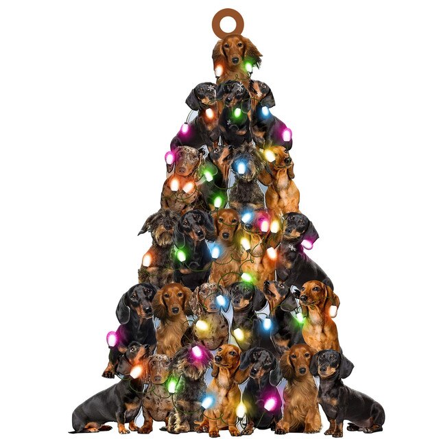 Drewniany Bożonarodzeniowy Wiszący Ornament Dekoracyjny w kształcie drzewa - Prezenty Świąteczne 2021 - Wianko - 5