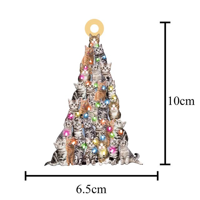 Drewniany Bożonarodzeniowy Wiszący Ornament Dekoracyjny w kształcie drzewa - Prezenty Świąteczne 2021 - Wianko - 53