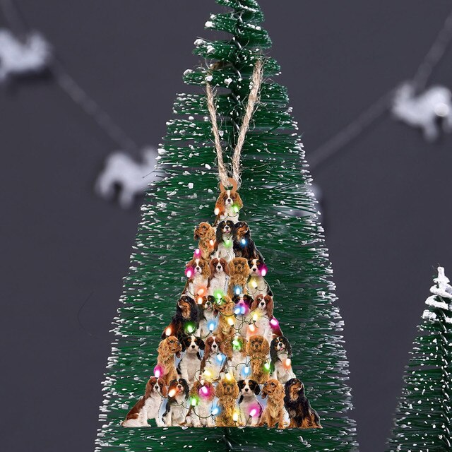 Drewniany Bożonarodzeniowy Wiszący Ornament Dekoracyjny w kształcie drzewa - Prezenty Świąteczne 2021 - Wianko - 23