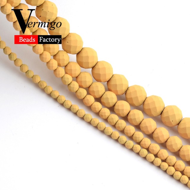 Pomarańczowe żółte gumowe koraliki Nanotech fasetowane 2-10mm do wyrobu biżuterii - 15 cali - Wianko - 29