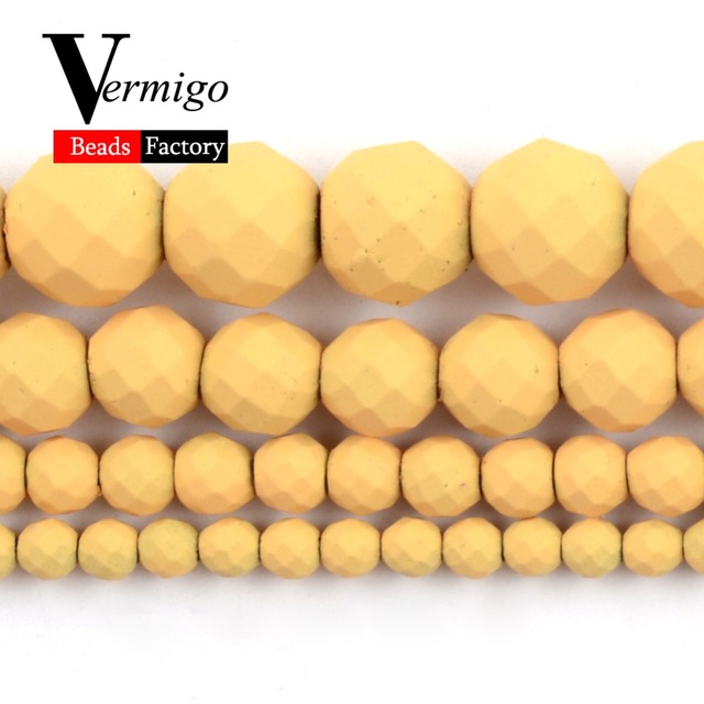 Pomarańczowe żółte gumowe koraliki Nanotech fasetowane 2-10mm do wyrobu biżuterii - 15 cali - Wianko - 30