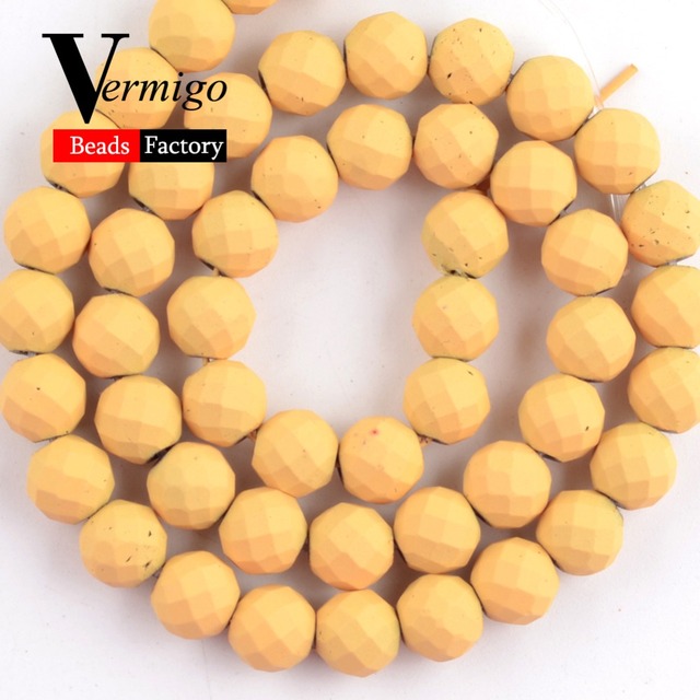 Pomarańczowe żółte gumowe koraliki Nanotech fasetowane 2-10mm do wyrobu biżuterii - 15 cali - Wianko - 31