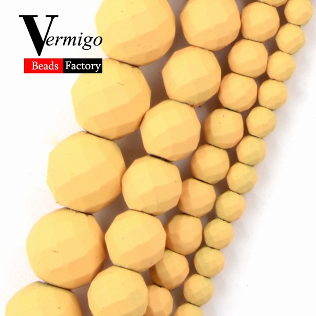 Pomarańczowe żółte gumowe koraliki Nanotech fasetowane 2-10mm do wyrobu biżuterii - 15 cali - Wianko - 28