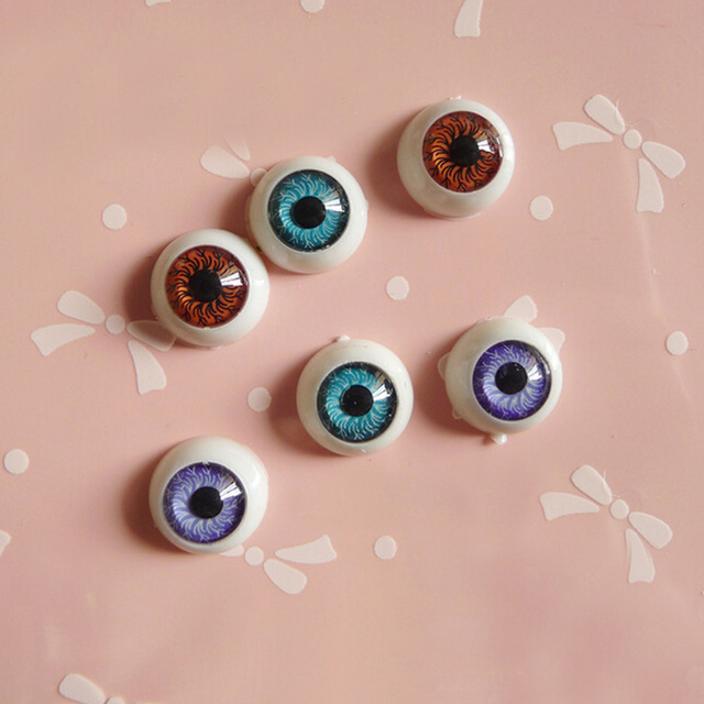 Pary 12mm akrylowych półokrągłych oczu dla lalek - zestaw 5 kolorów - Wianko - 4