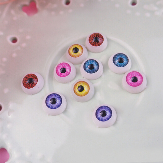 Pary 12mm akrylowych półokrągłych oczu dla lalek - zestaw 5 kolorów - Wianko - 6