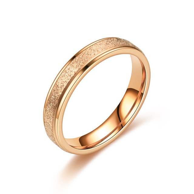 Duży, zakrzywiony pierścień z różowego złota ze stali nierdzewnej o matowym wykończeniu, 6mm szerokości, prosty typ geometryczny, dla kobiet - Wianko - 10