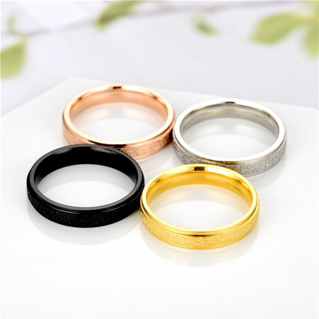 Duży, zakrzywiony pierścień z różowego złota ze stali nierdzewnej o matowym wykończeniu, 6mm szerokości, prosty typ geometryczny, dla kobiet - Wianko - 5