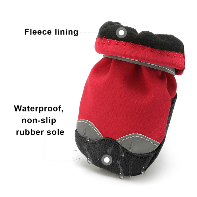 Zimowe buty dla psa, wodoodporne, ciepłe, odblaskowe skarpetki, idealne na deszcz i śnieg - Wianko - 8