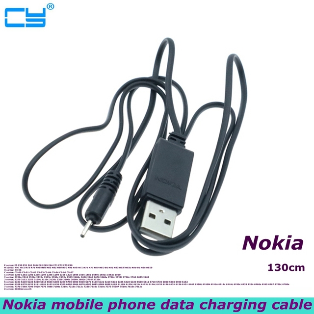 Przewód USB z ładowarką małej pinowej do Nokia 7360 N71 6288 E72 High Speed - długość 1.3m, grubość 2mm - Wianko - 1