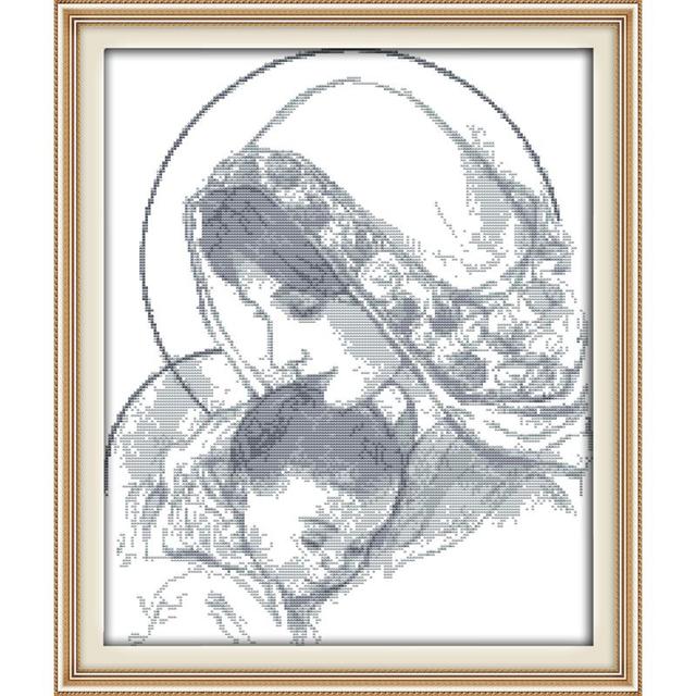 Matka i dziecko zestaw do haftowania na płótnie DMC 11CT 14CT Cartoon - Wianko - 8