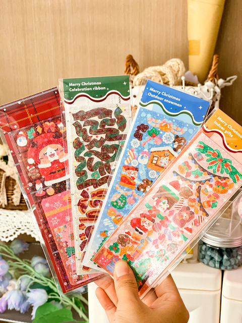 Komplet 8/4/3 naklejki bożonarodzeniowe z serii Parabonic - dekoracyjne kartki Idol Album Scrapbooking i koreańskie piśmiennicze - Wianko - 13