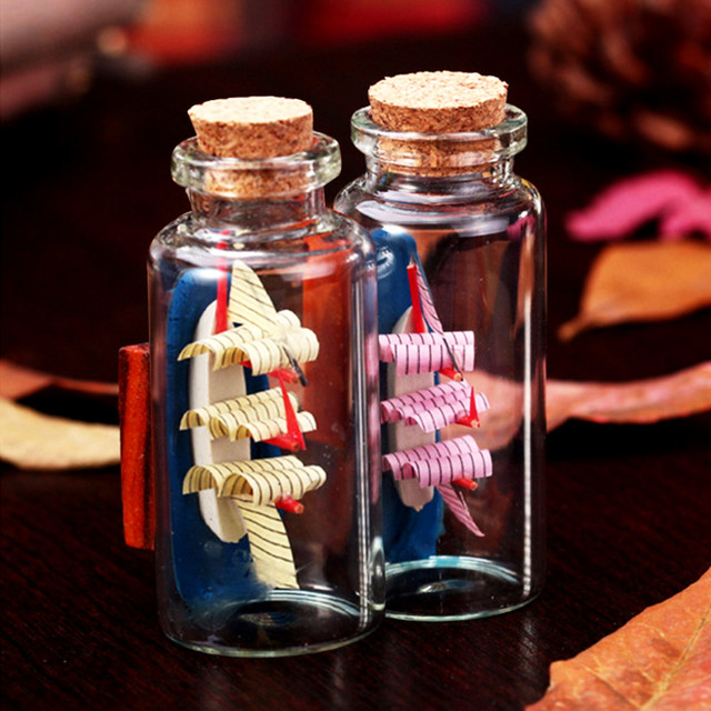 Mini szklane butelki dekoracyjne z korkami - przechowywanie, prezenty dla gości weselnych - Wianko - 6