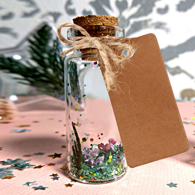 Mini szklane butelki dekoracyjne z korkami - przechowywanie, prezenty dla gości weselnych - Wianko - 5