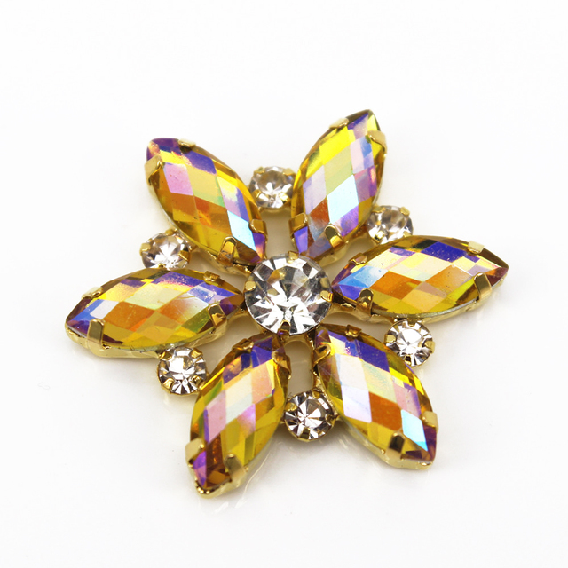 35mm kolorowy zielony kwiat przyszywany ręcznie kamień szlachetny z metalowym zaczepem złota koloru do DIY biżuterii - Wianko - 22