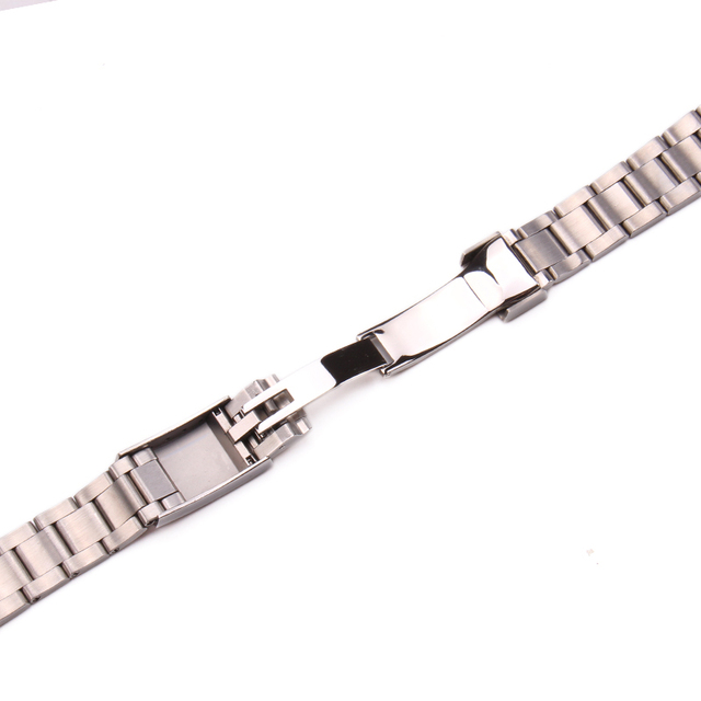 Pasek do zegarka ze stali nierdzewnej 316L, srebrny, szczotkowany, 20mm, krzywy koniec, łączniki śrubowe - Wianko - 11