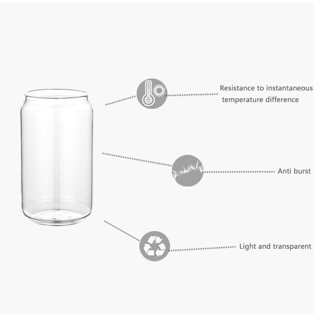Kubek do picia szklany o pojemności 400 ml, przezroczysty z kształtem mlecznopiwnego kubka, przeznaczony do napojów zimnych, takich jak Cola, sok czy wino - Wianko - 4