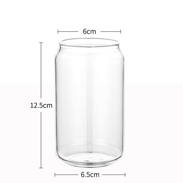 Kubek do picia szklany o pojemności 400 ml, przezroczysty z kształtem mlecznopiwnego kubka, przeznaczony do napojów zimnych, takich jak Cola, sok czy wino - Wianko - 3