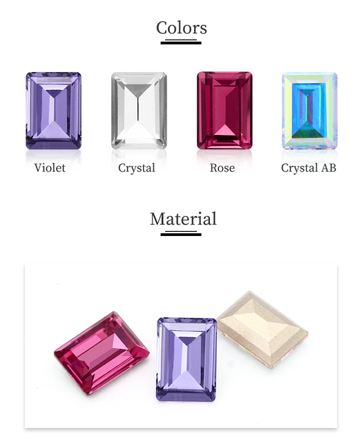 Astrobox prostokąt kryształki górskie z klejem na przytwierdzanie do szkła aplikacja na odzież, DIY tworzenie biżuterii - Wianko - 3