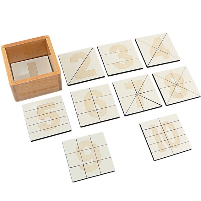 Drewniane puzzle Montessori 1-10 z cyframi analogowymi dla dzieci powyżej 3 lat - Wianko - 3