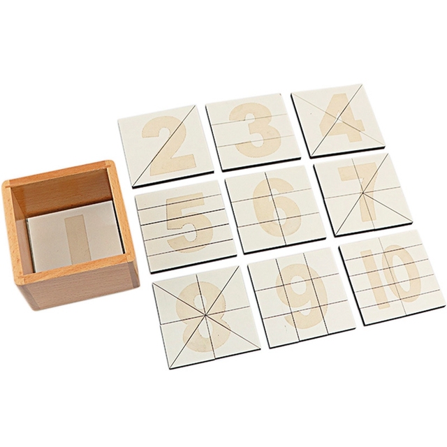 Drewniane puzzle Montessori 1-10 z cyframi analogowymi dla dzieci powyżej 3 lat - Wianko - 2