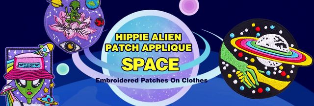 Prajna Alien - haftowane naszywki DIY Space UFO na ubrania, termoprzylepne odzieżowe aplikacje - Wianko - 1