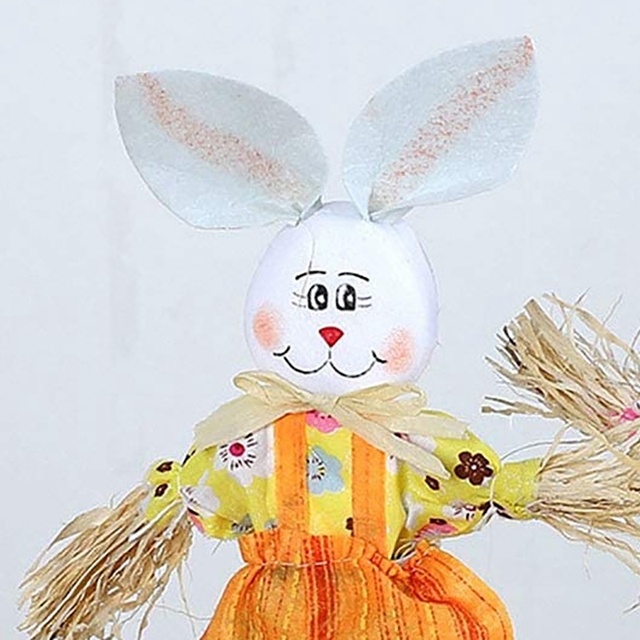 Wielkanocny króliczek słomkowy w bambusowym koszu z cukierkowym pudełkiem - Wianko - 6