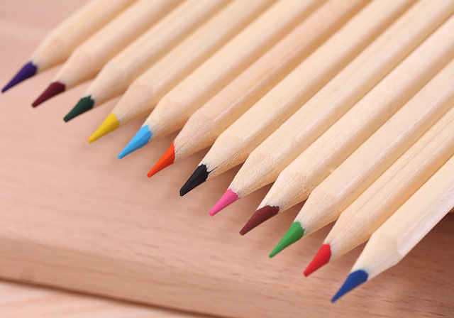 Kredki Art - 12 kolorów, drewniany ołówek dla dzieci, nietoksyczne, zestaw do malowania i rysowania - Wianko - 1