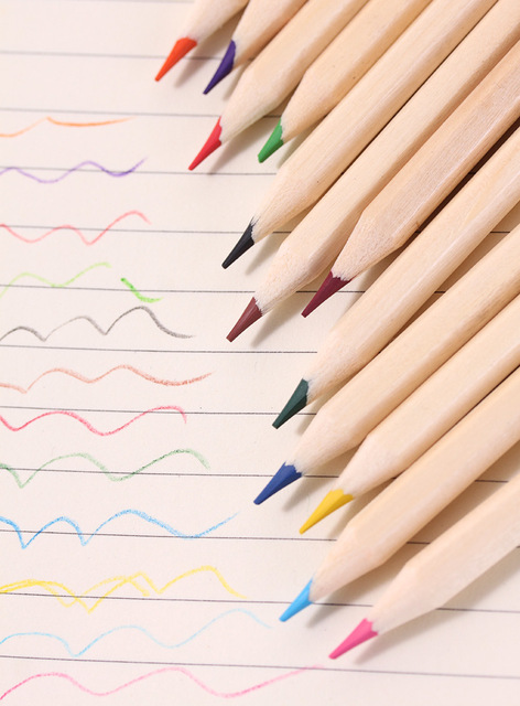 Kredki Art - 12 kolorów, drewniany ołówek dla dzieci, nietoksyczne, zestaw do malowania i rysowania - Wianko - 4