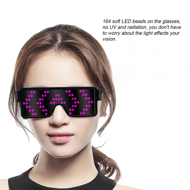 Okulary na imprezę LED z 8 trybami, zasilane przez USB, świetlne, wytrzymujące 8 godzin, idealne na świąteczne przyjęcie w klubie nocnym - Wianko - 5