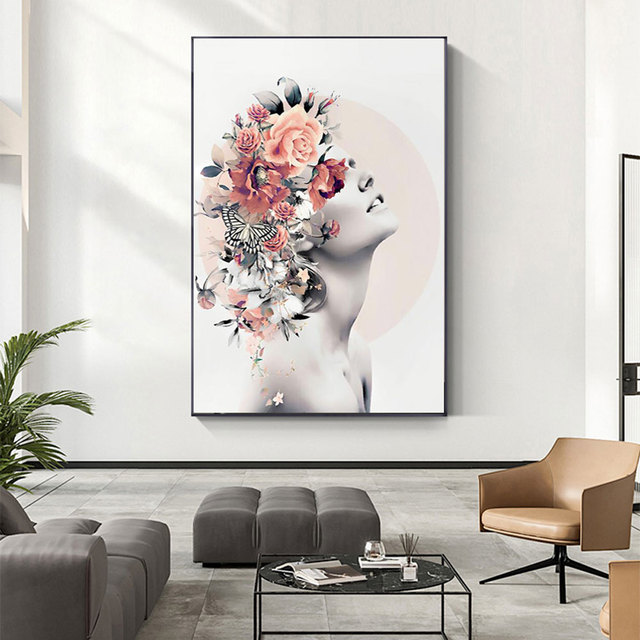Plakat na płótnie z rysunkiem nordyckiego kwiatowego wzoru do dekoracji ściennej w salonie i sypialni - Wianko - 6