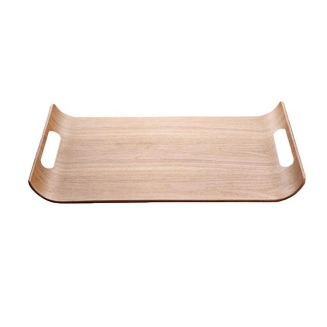 Taca kuchenna drewniana kwadratowa z podwójnymi uchwytami do serwowania na imprezy i śniadanie w łóżku - Wianko - 1