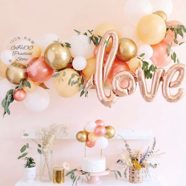Zestaw 39 lateksowych balonów Garland Arch w kolorze złotym - urodziny, ślub, impreza, dekoracje Home Decor - Wianko - 1