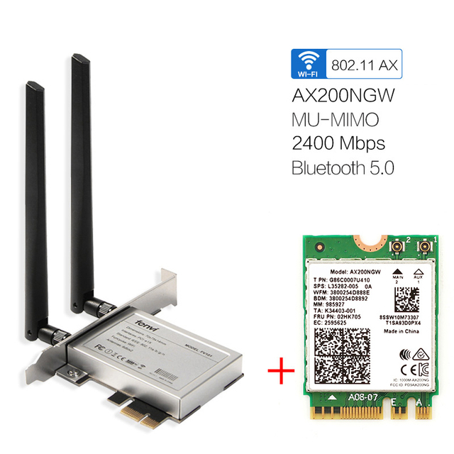 Karta sieciowa WiFi 6 AX200NGW 2974 mb/s Intel AX200 NGFF M.2 Bluetooth 5.1 (2.4G/5Ghz) dla Windows 10 - Wianko - 9