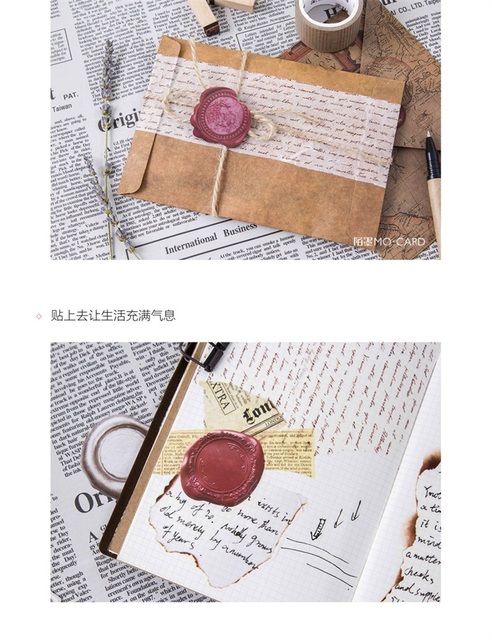 Kawaii wosk naklejki Vintage (45 sztuk/paczka) pamiętnik księga gości dekoracje biurowe pieczęć naklejki - Wianko - 3