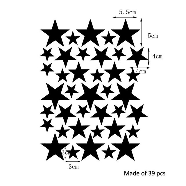 Naklejki ścienne Nordic z motywem gwiazdek do dekoracji dziecięcych pokoi i przedszkoli - Wianko - 3