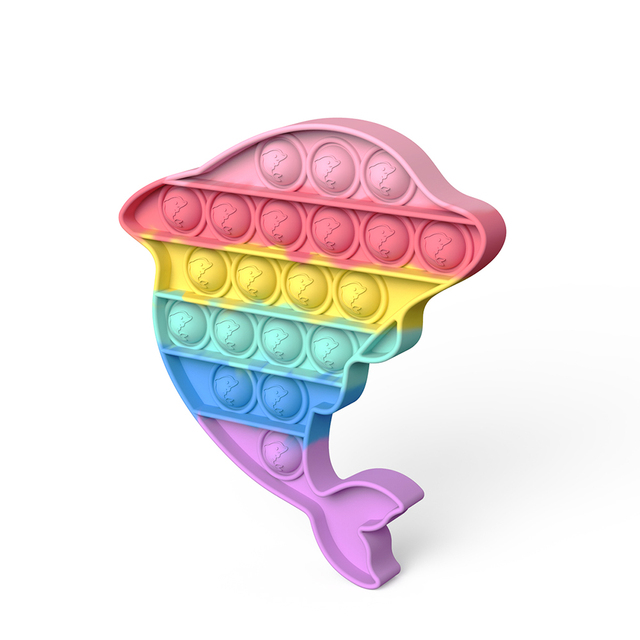 Zabawka antystresowa Push Bubble Pop dla dzieci i dorosłych - fidget zabawka silikonowa do zgniatania - prezent, gra, tęczowy wzór - Wianko - 29