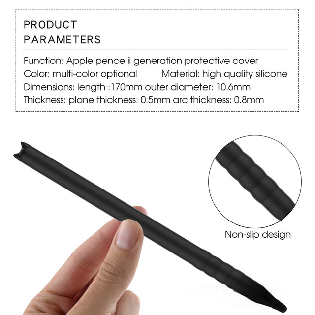 Etui silikonowe ochronne na Apple Pencil 2 do iPada Stylus antypoślizgowe TPU - Wianko - 7