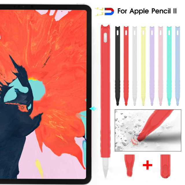 Etui silikonowe ochronne na Apple Pencil 2 do iPada Stylus antypoślizgowe TPU - Wianko - 1