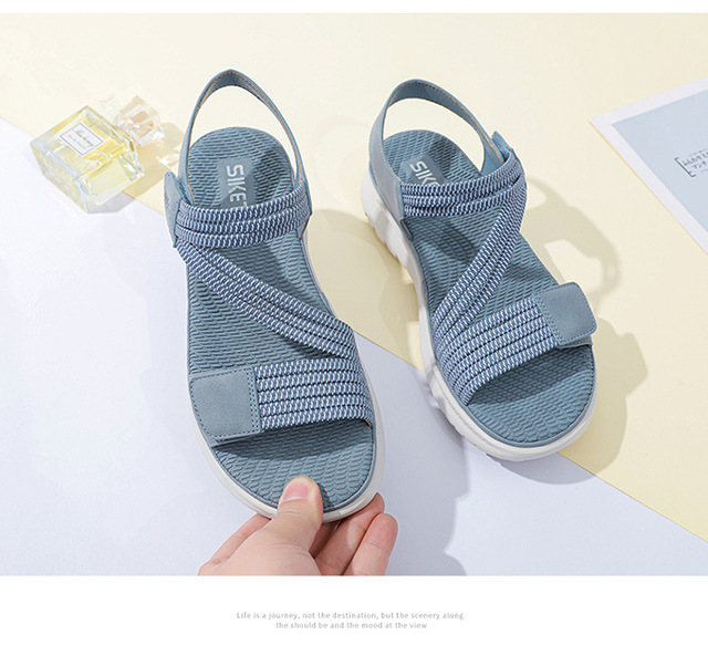 Damskie sandały platformowe na płaskim obcasie, wygodne, casualowe - projektant, plażowe, wystający palec - Wianko - 26