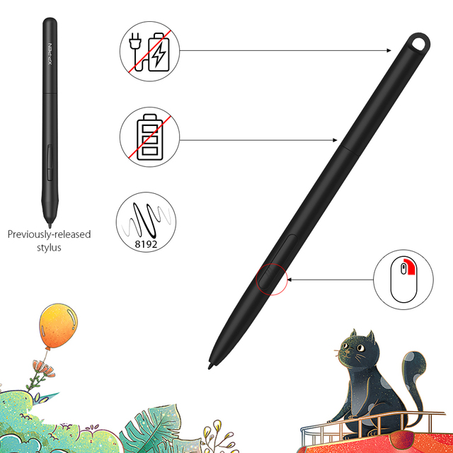 Rysik Grip Pen Xp-pen PH3 z 8192 poziomami czułości na nacisk, kompatybilny z tabletami graficznymi Xp-długopis gwiazda G960/G960S - Wianko - 1