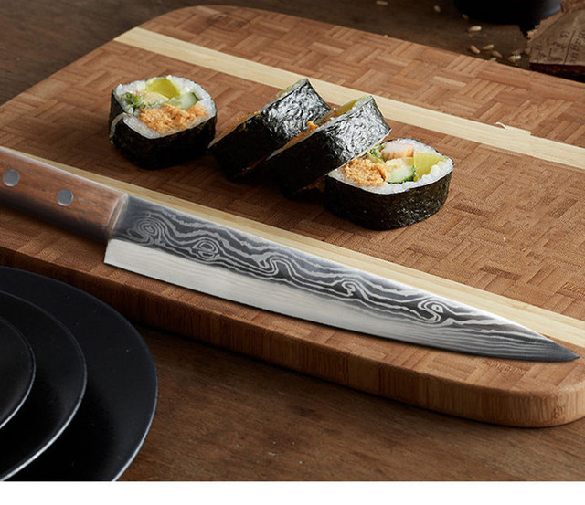 Nóż kuchenny do sushi i Sashimi z damasceńskiej stali nierdzewnej - Wianko - 3