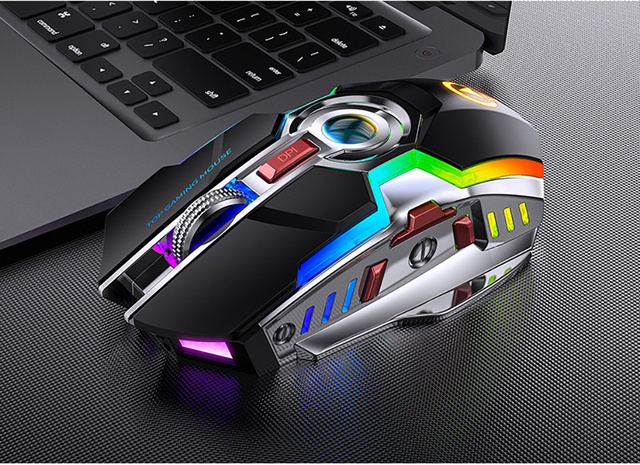 Bezprzewodowa mysz do gier z podświetleniem LED RGB, 2.4G, cicha, ergonomiczna, 1600DPI, 7 przycisków, optyczna, USB, dla PC i laptopa - Wianko - 13