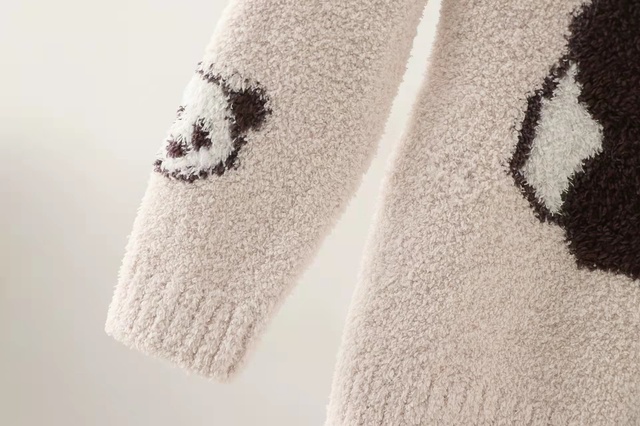 Miękkie, ciepłe kardiganowy pulower dla dzieci, jesienno-zimowy strój rodzic-dziecko, wzorzysty kombinezon - Wianko - 10